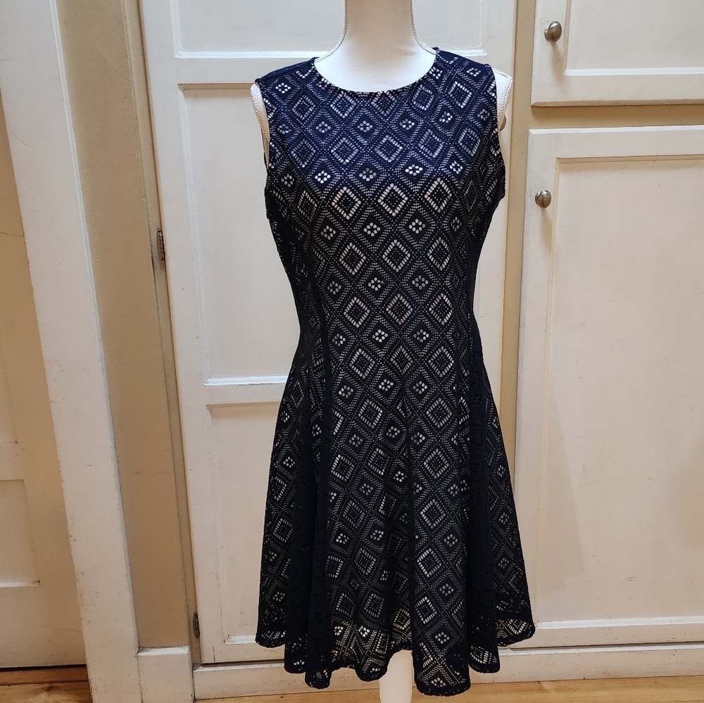 New York & Company Printed Color Block Wrap Dress - Picture 4 of 14